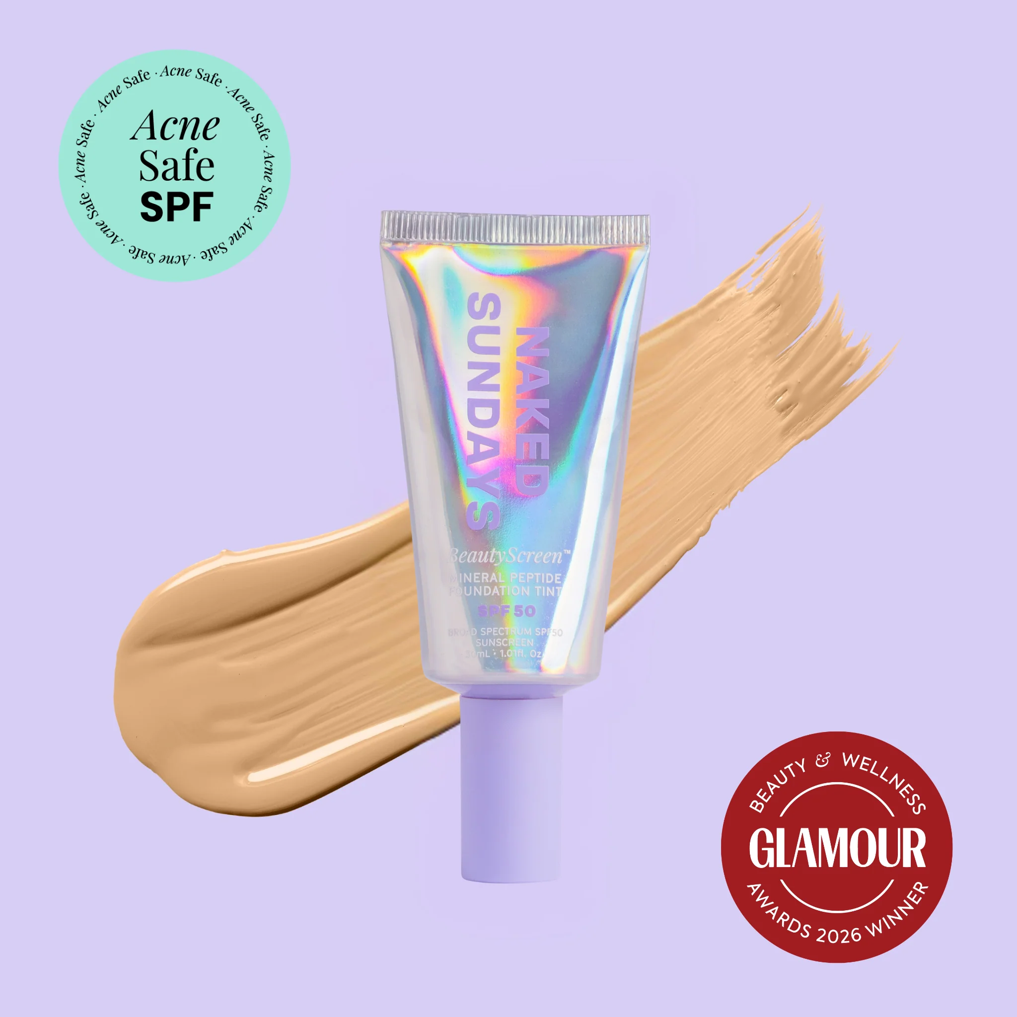 BeautyScreen™ SPF50 Peptide Foundation Tint - 3 Light Medium Honey